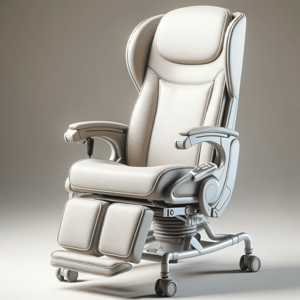 Exemple de fauteuil coquille conçu pour un meilleur confort des personnes âgées